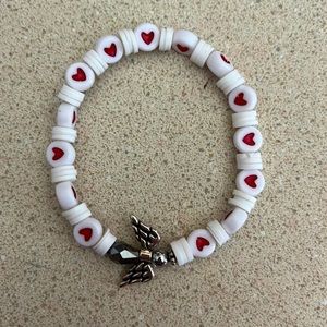 Angel wing with hearts bracelet